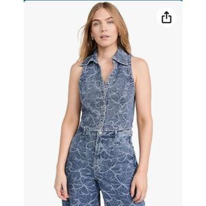 Ramy Brook Denim Embroidered Vest Top